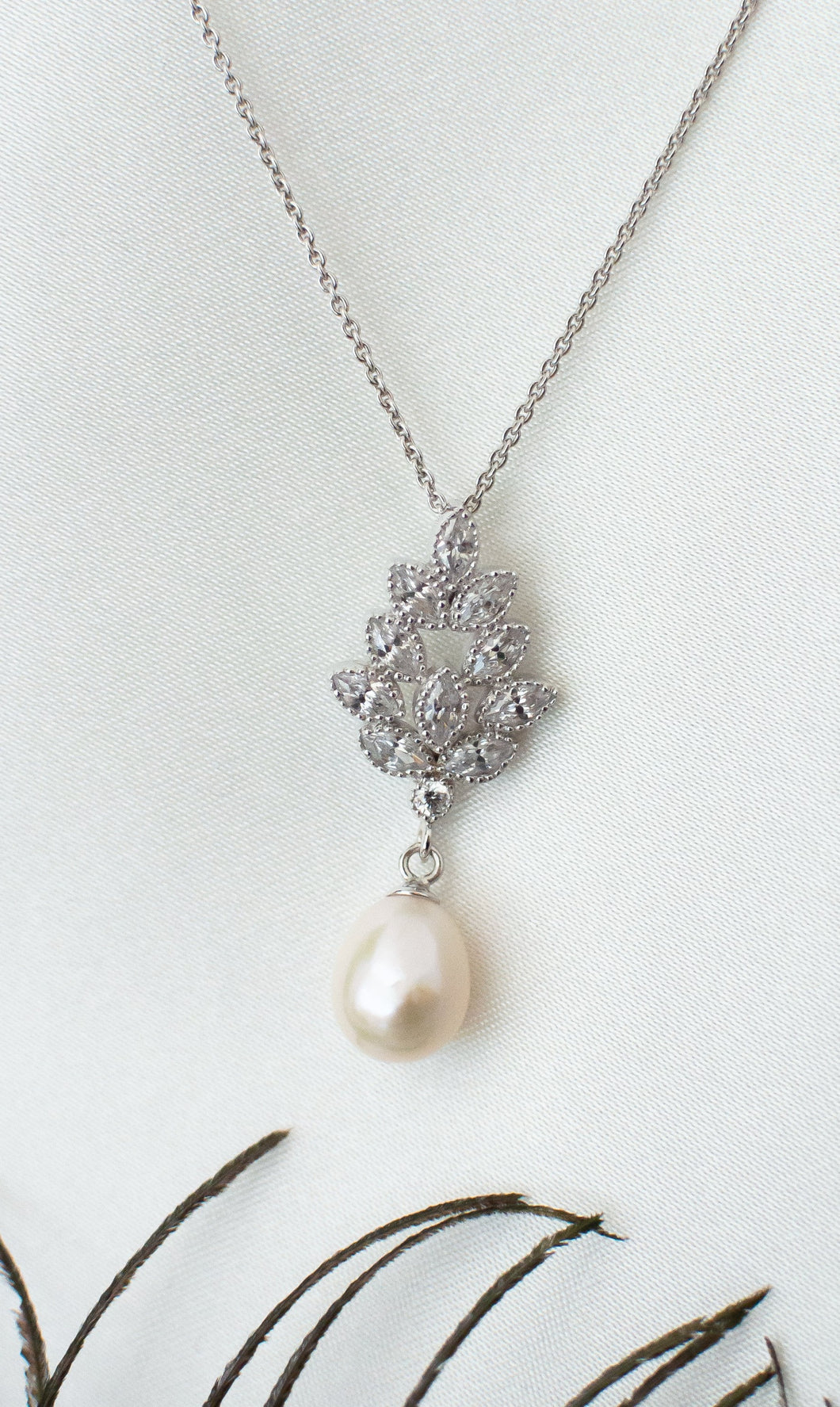 Sterling Silver Cubic Zirconia Pearl Pendant