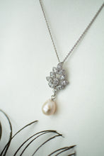 Load image into Gallery viewer, Sterling Silver Cubic Zirconia Pearl Pendant