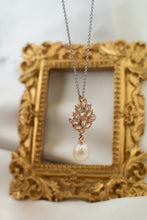 Load image into Gallery viewer, Rose Gold Plated Cubic Zirconia with Pearl Pendant