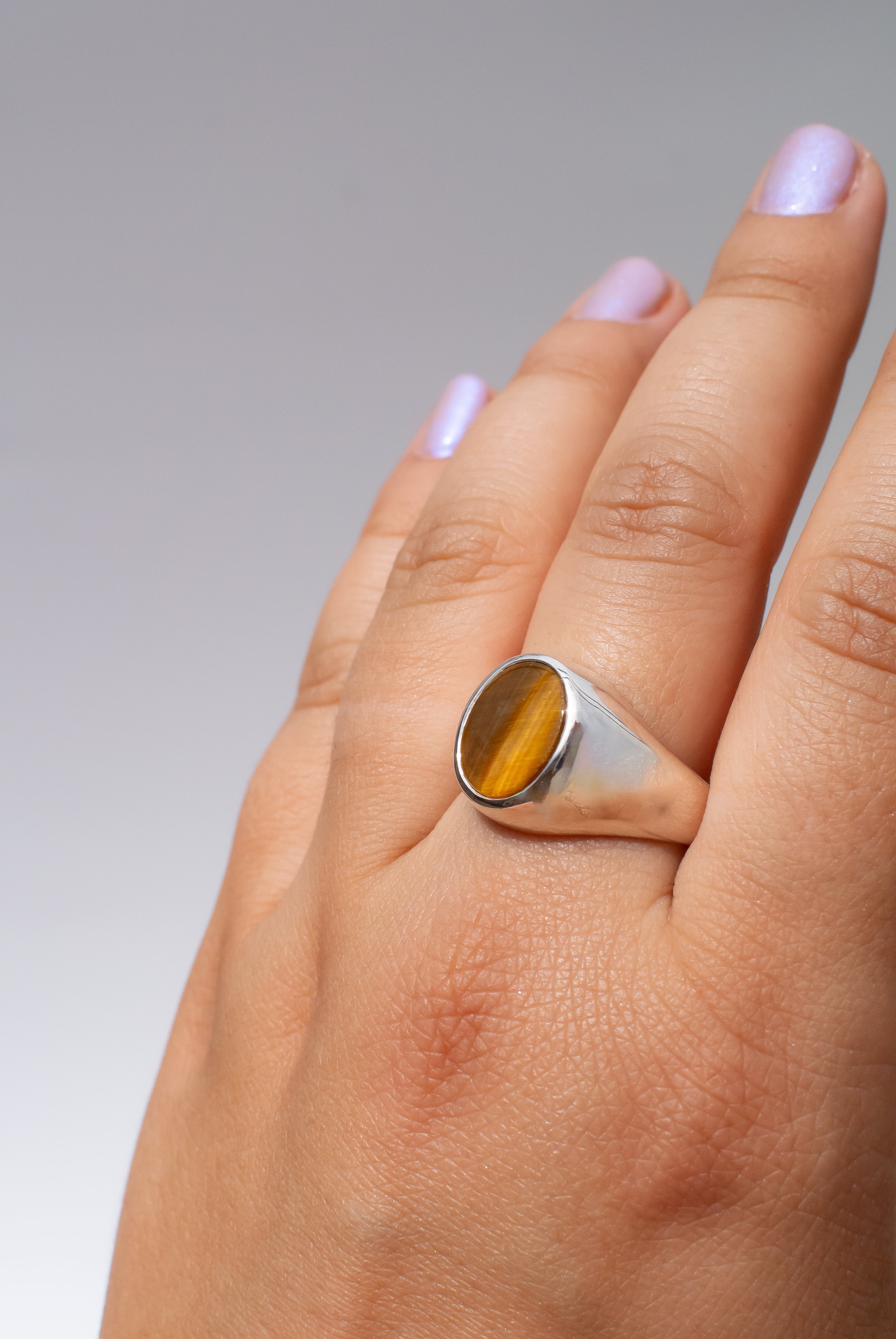 925 Sterling Silver Tigers Eye Ring