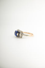 Load image into Gallery viewer, 9ct White &amp; Rose Gold Blue Stone Ring, Delross Design Jewellers,  Brisbane Jewellers, Custom Jewellery, Chermside West Jewellers
