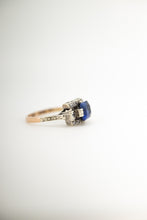 Load image into Gallery viewer, 9ct White &amp; Rose Gold Blue Stone Ring, Delross Design Jewellers,  Brisbane Jewellers, Custom Jewellery, Chermside West Jewellers