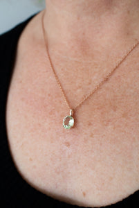 Rose Gold Vermeil Silver Prasiolite Pendant,  Delross Design Jeweller, Brisbane Jeweller, Chermside Jeweller, Custom Jewellery