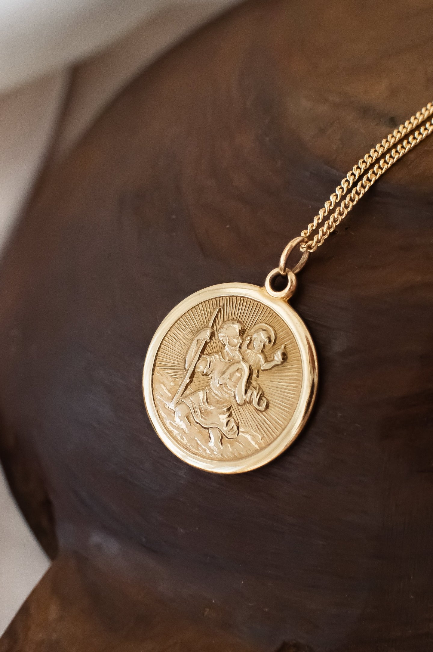 9ct Gold Vintage Saint Christopher Pendant, Delross Design Jeweller, Brisbane Jeweller, Chermside Jeweller, Custom Jewellery