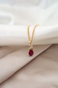 9ct Gold Synthetic Ruby & Diamond Pendant,  Delross Design Jeweller, Brisbane Jeweller, Chermside Jeweller, Custom Jewellery 