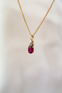 9ct Gold Synthetic Ruby & Diamond Pendant,  Delross Design Jeweller, Brisbane Jeweller, Chermside Jeweller, Custom Jewellery 