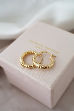 Load image into Gallery viewer, Vintage 9ct Gold Bamboo Hoop Earrings, Delross Design Jewellers