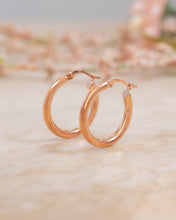 Load image into Gallery viewer, 9ct Rose Gold Plain Hoop Earrings