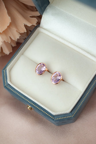 9ct Rose Gold Pink Amethyst Stud Earrings, Brisbane Jewellers, Brisbane Custom Jewellers, Chermside West Jewellers