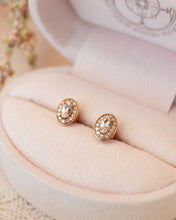 Load image into Gallery viewer, 9ct Rose Gold Morganite &amp; Diamond Stud Earrings