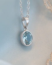 Load image into Gallery viewer, 9ct White Gold Topaz Pendant