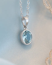 Load image into Gallery viewer, 9ct White Gold Topaz Pendant