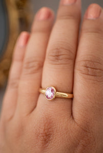 9ct Gold Pink Oval Cubic Zirconia Ring, Delross Design Jeweller, Brisbane Jeweller, Chermside Jeweller, Custom Jewellery 