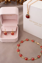 Load image into Gallery viewer, 14ct Gold Red Enamel Lady Bug Bracelet,  Delross Design Jeweller, Brisbane Jeweller, Chermside Jeweller, Custom Jewellery