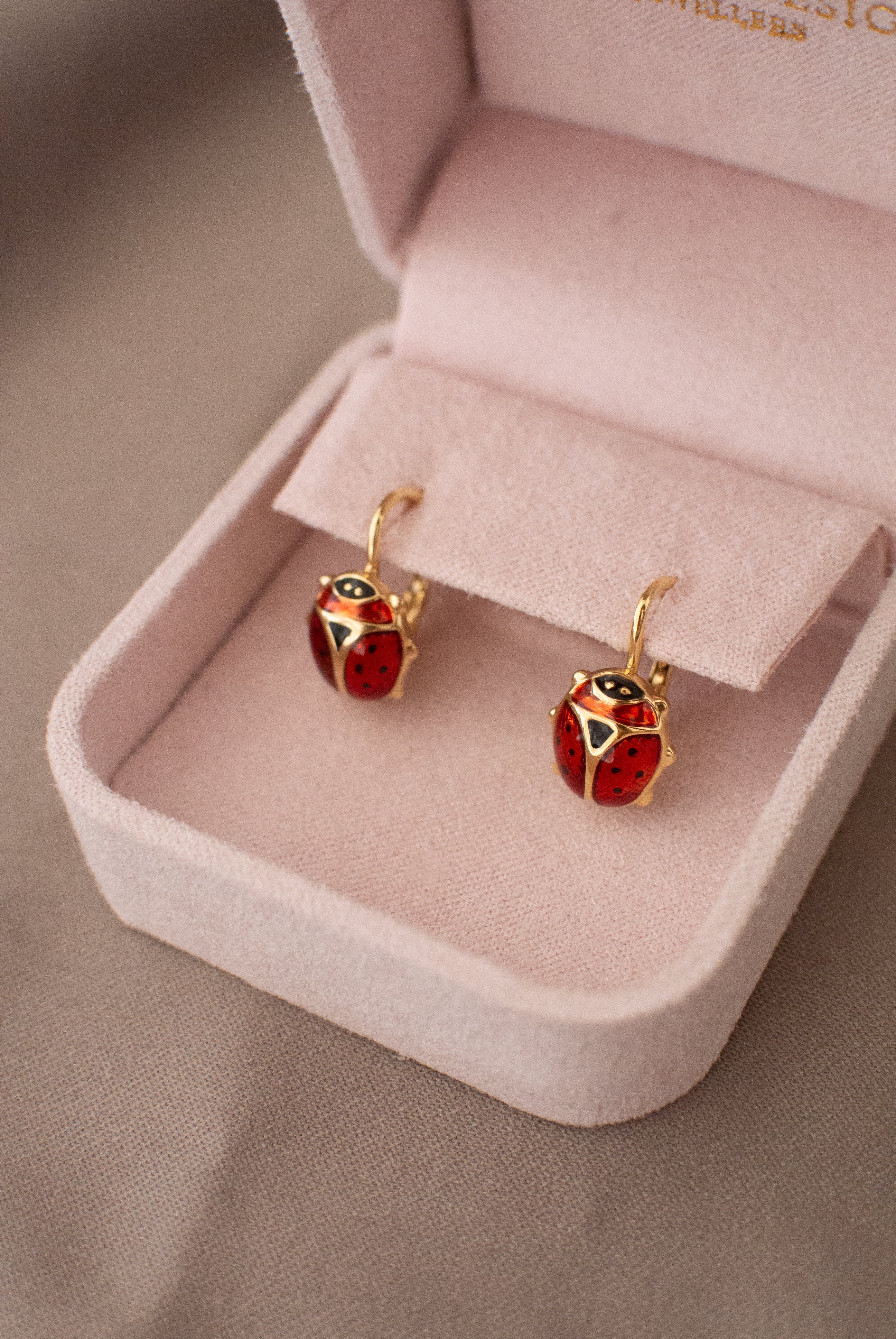 14k gold online ladybug earrings