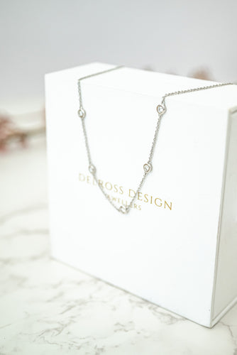 9ct White Gold Diamond Satellite Necklace, Delross Design Jewellers, Chermside West Jewellers, Brisbane Custom Jewellers