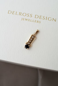 9ct Gold Sapphire & Diamond Pendant, Delross Design Jeweller, Brisbane Jeweller, Chermside Jeweller, Custom Jewellery