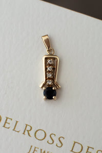 9ct Gold Sapphire & Diamond Pendant, Delross Design Jeweller, Brisbane Jeweller, Chermside Jeweller, Custom Jewellery