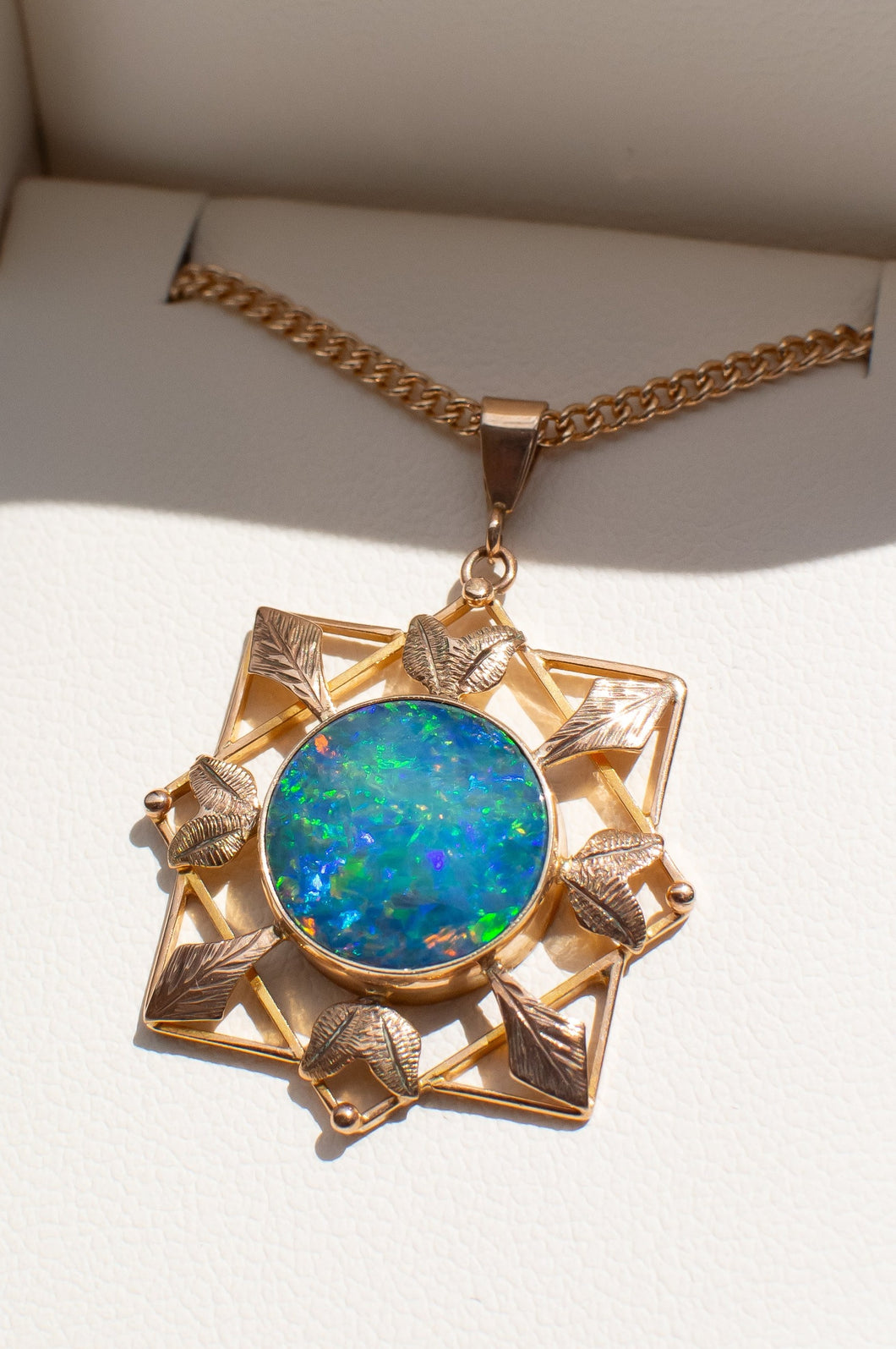 9ct Gold Opal Doublet Pendant, Delross Design Jeweller, Brisbane Jeweller, Chermside Jeweller, Custom Jewellery