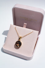 Load image into Gallery viewer, Gold Plated Round Smokey Quartz Pendant