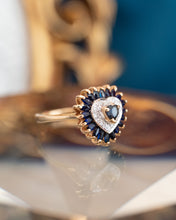 Load image into Gallery viewer, 9ct Yellow Gold Sapphire &amp; Diamond Heart Ring