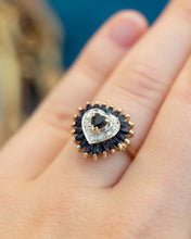 Load image into Gallery viewer, 9ct Yellow Gold Sapphire &amp; Diamond Heart Ring