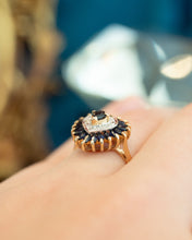Load image into Gallery viewer, 9ct Yellow Gold Sapphire &amp; Diamond Heart Ring