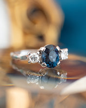 Load image into Gallery viewer, 14ct White Gold Blue Spinel &amp; Diamond Ring