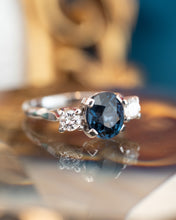 Load image into Gallery viewer, 14ct White Gold Blue Spinel &amp; Diamond Ring