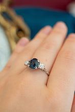 Load image into Gallery viewer, 14ct White Gold Blue Spinel &amp; Diamond Ring