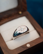 Load image into Gallery viewer, Silver Star Signet Cubic Zirconia Ring