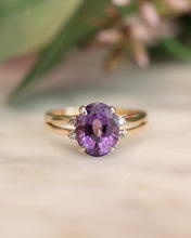 Load image into Gallery viewer, 14ct Yellow &amp; White Gold Amethyst &amp; Diamond Ring