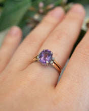 Load image into Gallery viewer, 14ct Yellow &amp; White Gold Amethyst &amp; Diamond Ring