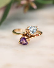Load image into Gallery viewer, 9ct Yellow Gold Amethyst &amp; Topaz Ring