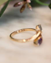 Load image into Gallery viewer, 9ct Yellow Gold Amethyst &amp; Topaz Ring