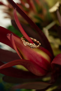 9ct Gold Handmade Flora Ring, Delross Design Jeweller, Brisbane Custom Jeweller, Chermside west Jeweller