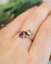 Load image into Gallery viewer, 9ct Yellow Gold Amethyst &amp; Topaz Ring