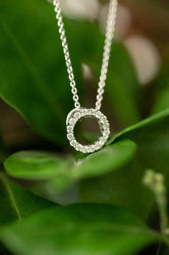 9ct White Gold Diamond Eternity Pendant , Delross Design Jewellers, Brisbane Custom Jewellery. Chermside West Jewellers