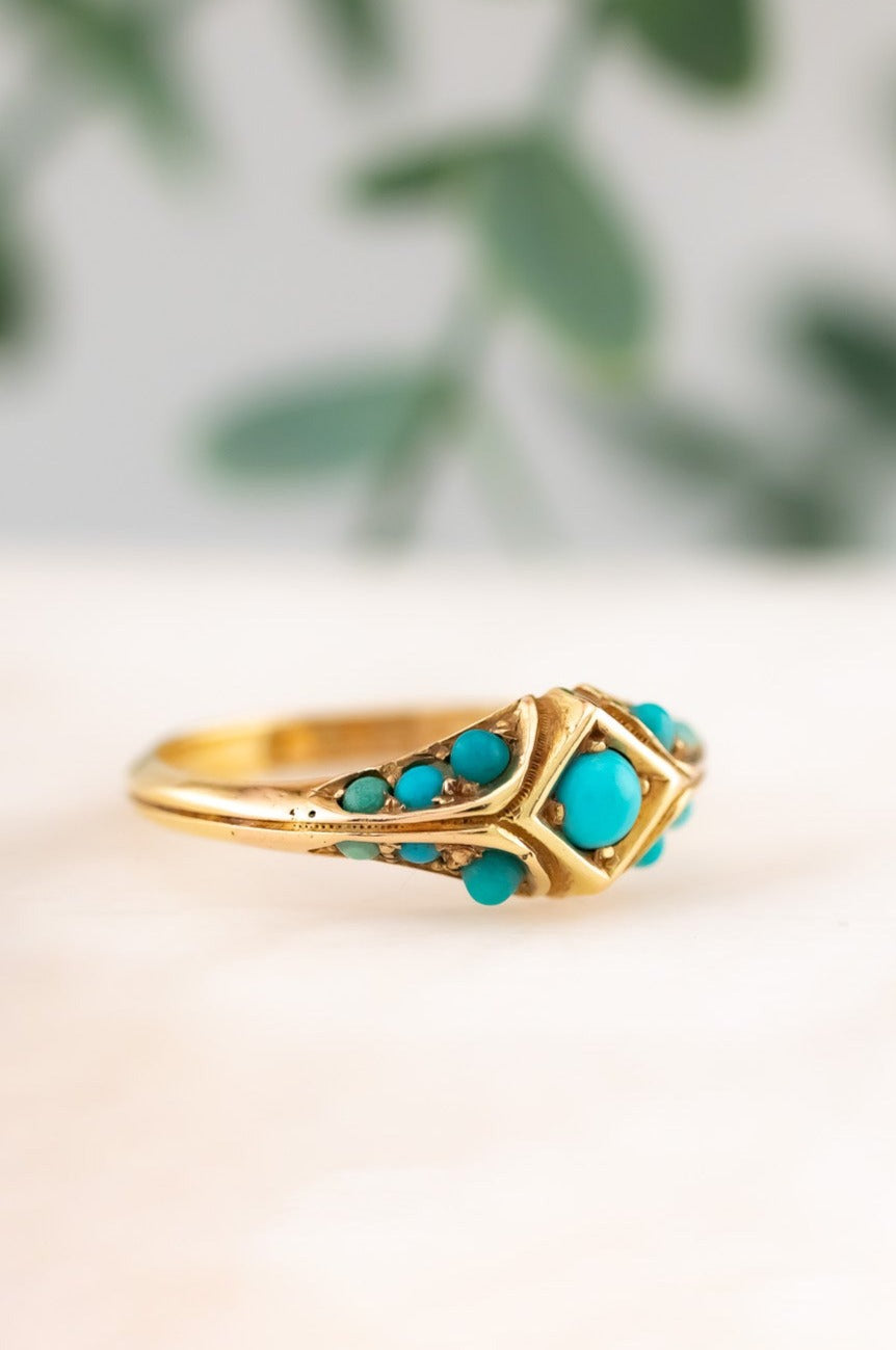 Antique Victorian Era 15ct Gold Turquoise Ring,  Delross Design Jewellers, Brisbane Jewellers, Custom Brisbane Jewellers, Brisbane Jewellery Repairs, Chermside West Jewellers  