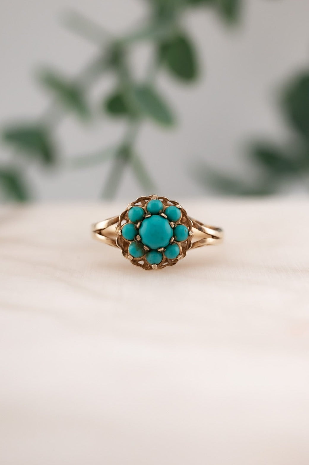 9ct Gold Vintage Turquoise