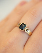 Load image into Gallery viewer, 9ct Yellow Gold Sapphire &amp; Diamond Ring