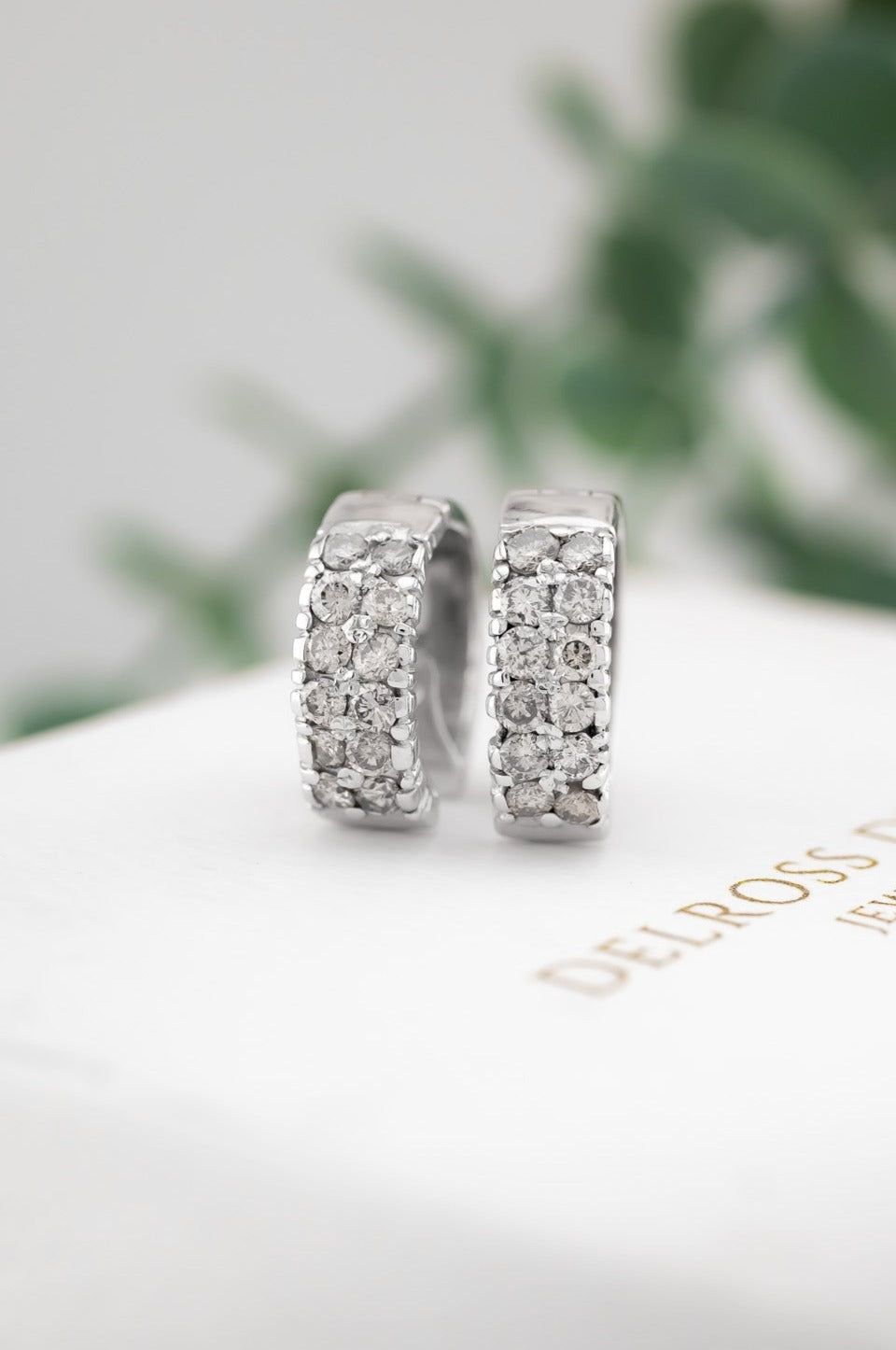 Vintage 9ct White Gold Diamond 0.72ct TDW Huggie Earrings, Delross Design Jewellers, Brisbane Jewellers, Custom Brisbane Jewellers, Brisbane Jewellery Repairs, Chermside West Jewellers   