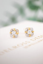 Load image into Gallery viewer, Vintage 9ct Yellow &amp; White Gold Spinel Stud Earrings,  Delross Design Jewellers, Brisbane Jewellers, Custom Brisbane Jewellers, Brisbane Jewellery Repairs, Chermside West Jewellers  