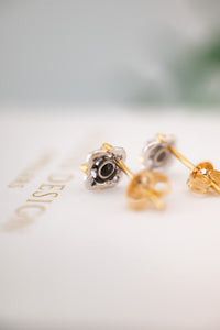 Vintage 9ct Yellow & White Gold Spinel Stud Earrings,  Delross Design Jewellers, Brisbane Jewellers, Custom Brisbane Jewellers, Brisbane Jewellery Repairs, Chermside West Jewellers  