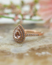 Load image into Gallery viewer, 10ct Rose Gold Morganite, Sapphire &amp; Diamond Ring