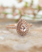 Load image into Gallery viewer, 10ct Rose Gold Morganite, Sapphire &amp; Diamond Ring