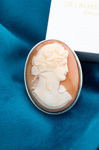 Vintage Sterling Silver Shell Cameo,  Delross Design Jewellers, Brisbane Jewellers, Custom Brisbane Jewellers, Brisbane Jewellery Repairs, Chermside West Jewellers  