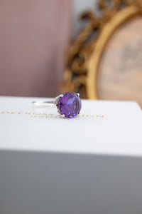 925 Sterling Silver Purple Stone Ring,  Delross Design Jewellers, Brisbane Jewellers, Custom Brisbane Jewellers, Brisbane Jewellery Repairs, Chermside West Jewellers  