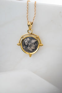 14ct Gold Greek Coin Pendant