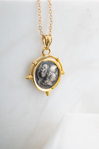 14ct Gold Greek Coin Pendant, Delross Design Jewellers, Brisbane Jewellers, Custom Brisbane Jewellers, Brisbane Jewellery Repairs, Chermside West Jewellers